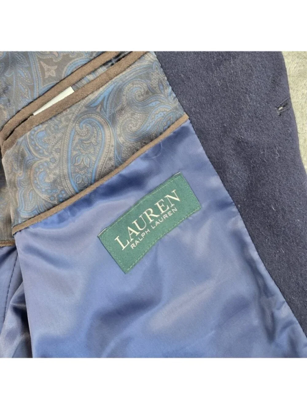 Lauren Ralph Lauren Blazer Mens 36S Blue Wool Silk Cashmere Sport Jacket Coat